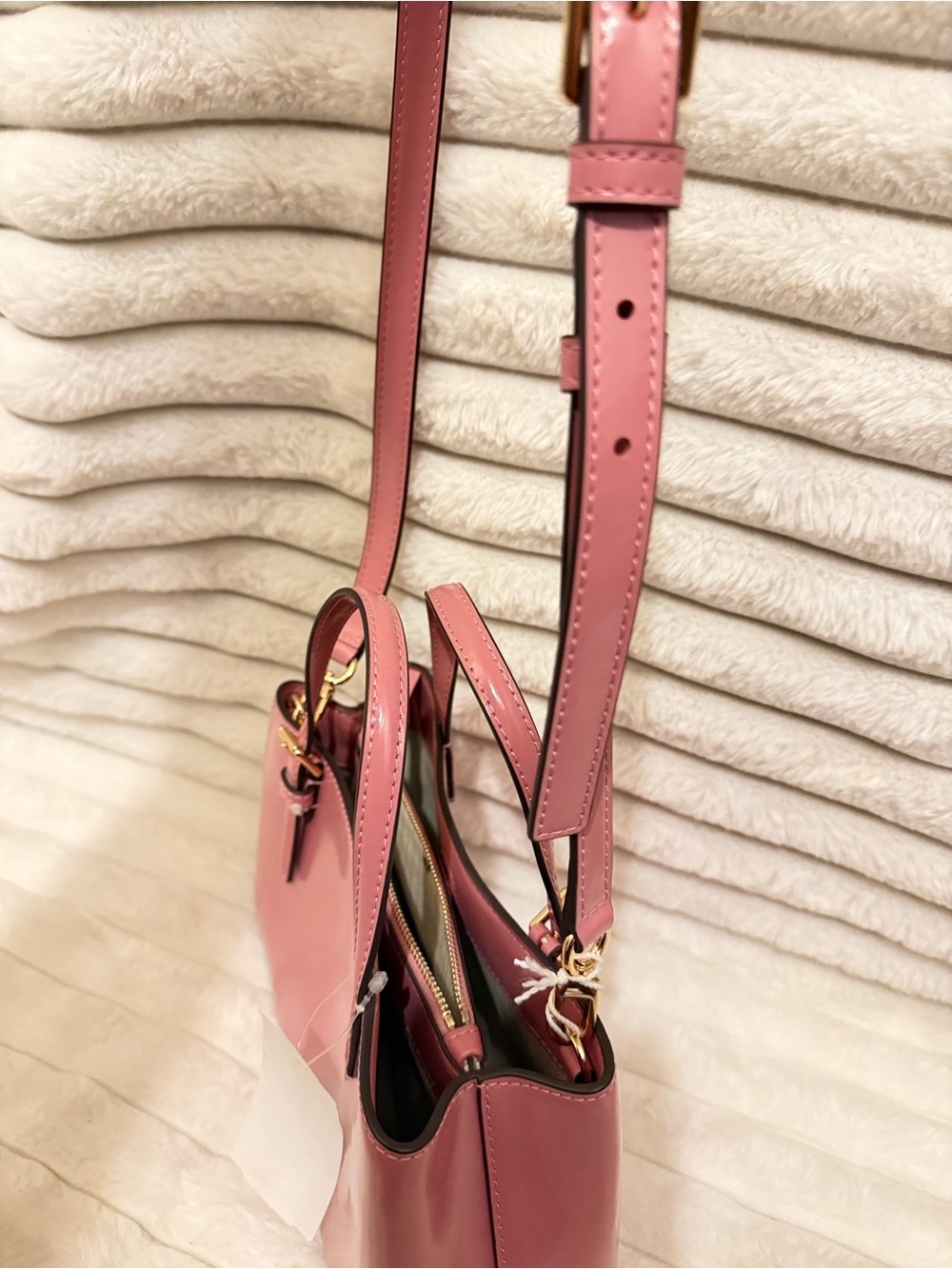 Tory Burch Rose Pink Leather Mini Satchel with Gold Hardware - Picture 8 of 11